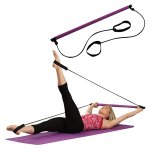 Portable pilates studio yoga appareil gymnastique exercice barre au sol + dvd