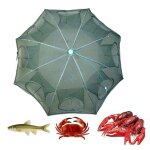 Portable pliable epuisette automatique filet de p�che p�che crevettes ecrevisses crabe app�ts cast en ...