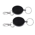Porte badge rtractable robuste, 2 pices, porte cartes d'identit, bobine a clip pour camping randonne ...