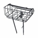 Porte bagage velo avant plateforme portland a tringles basil avec panier 25l alu noir mat reglable 28'' ...