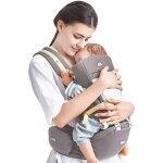 Porte - bb ventral et dorsal randonne 4 en 1 sac a dos respirant pour vacances sportives - grey