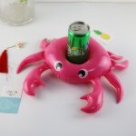 Porte - boisson gonflable en forme de crabe, porte - boisson flottant, bire, cola, support de tasse, ...