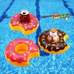 Porte - boisson gonflable, porte - gobelet a donuts et cerise, pour flotteur de piscine, anneau de natation, ...