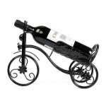 Porte - bouteilles de vin vintage en fer forgé en forme de vélo, noir Porte - bouteilles de vin vintage en fer forgé en forme de vélo, noir