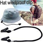 Porte - chapeau de pêche avec attache pour lunettes, sangle de cordon en nylon noir et clips coupe - ... Porte - chapeau de pêche avec attache pour lunettes, sangle de cordon en nylon noir et clips coupe - ...