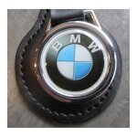 Porte cl� bmw logo noir bleu et blanc en m�tal et simili cuir