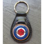 Porte cl mtal cuir packard logo bleu et rouge auto voiture americaine