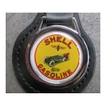 Porte cl shell gasoline voiture de course en simili cuir et mtal