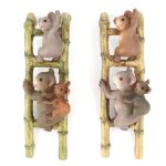 Pot de plantes de jardin, 2 pices, echelle d'escalade, petit koala, cylindre d'escalade en rsine, pendentif, ...