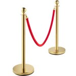 Poteaux de barrire de contrle de file d'attente dors - duoku - 2 pices - avec corde rouge de 1, 5 ...