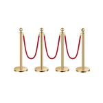Poteau de guidage - vevor - 4 pcs - barrire de balisage pour contrle de foules - avec base creuse - ...