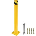 Poteau de guidage - vevor - 4 pices, 122x14 cm, 10. 5kg, acier, jaune et noir, tube logo jaune, pour ...