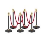 Poteau de guidage - vevor - 6 pcs - barrire de balisage pour contrle de foules - avec base creuse - ...