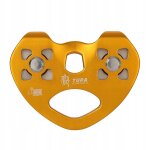 Poulie a boucle d'escalade pour chariot de tyrolienne portable 25kn, equipement a rouleaux sur or