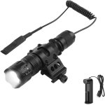 Powerful 1200 lumens tactical led torch torch rechargeable flashlight with zoom pressure switch capable ...