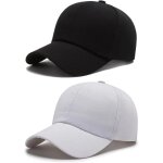 Ppdaz - lot de 2 casquettes de baseball blanches et noires pour hommes et femmes en coton casquettes ...