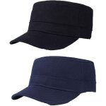 Ppdaz - 2 pices casquette militaire en coton, casquette de baseball a dessus plat, chapeau de cadet, ...
