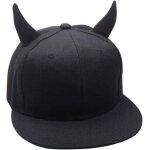 Ppdaz - casquette de baseball pour hommes et femmes - style hip - hop - en coton noir - punk horn - casquette ...