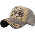 Ppdaz - casquette de baseball pour hommes vintage broderie requins washed denim casquette de camion pour ...