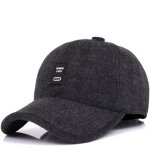Ppdaz - casquette de baseball a visire en tweed de laine et laine d'hiver pour hommes avec cache - oreilles ...