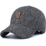 Ppdaz - casquette de baseball a visire en tweed de laine et laine d'hiver pour hommes avec cache - oreilles ...