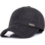 Ppdaz - casquette de baseball a visire en tweed de laine et laine d'hiver pour hommes avec cache - oreilles ...