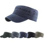 Ppdaz - casquette plate unisexe en coton, réglable, style militaire / baseball Ppdaz - casquette plate unisexe en coton, réglable, style militaire / baseball