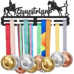 Prsentoir a mdailles d'quitation pour hommes, cheval, etoiles, sport, mdailles, rcompenses, ruban, ...