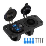Prise allume - cigare etanche quick charge 3. 0 , double usb, prise de voiture avec interrupteur tactile ...