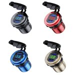 Prise de courant etanche en aluminium 12v 24v 18w, double qc3. 0 usb, chargeur rapide, avec interrupteur ...
