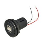 Prise usb f double - 2x 5v / 2. 5a - noir