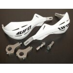 Prot�ge main ufo noir blanc renfort aluminium guidon 22mm pour moto quad cross enduro