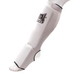 Protges tibias pieds metal boxe tissu blanc - s