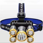 Puissant phare led phare 5 lampe frontale lampe torche t�te recharge batterie au lithium l�g�re meilleur ...