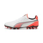 Puma chaussure de football king ultimate mg unisexe, chaussures, blanc / silver / glowing rouge, 44