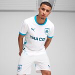 Puma maillot authentic home 24 / 25 olympique de marseille homme, v�tements, blanc / azure, xs