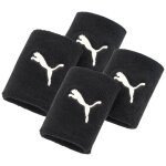 Puma unisexe bracelet long eponge paquet de 4 - sweatband, running & training, logo puma noir