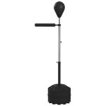 Punching ball avec socle lestable barre de rflexe et pompe - hauteur rglable 160 - 205 cm - noir