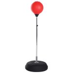 Punching ball sur pied r�glable en hauteur 141 - 161 cm avec gants, pompe et base de lestage rouge