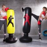 Punching colonne de boxe 1. 6m gonflable sac de frappe - noir