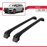 Compatible avec q7 (4m) 2016 - 2026 ace - 2 barres de toit railing porte - bagages de voiture noir aluminium ...