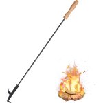 Qusa - tisonnier de chemine, 83cm / 32. 7in crochet double bton de poker long pour foyer, outil de ...