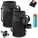 Qxer - 2 pices 12 - 24oz porte gourde velo sans vis bidon porte velo avec poche en maille porte gourde ...