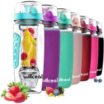 Qxer - bouteille d'eau pour infuseur de fruits 32 oz durable avec boule de gel amovible, grande - tritan ... Qxer - bouteille d'eau pour infuseur de fruits 32 oz durable avec boule de gel amovible, grande - tritan ...