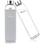 Qxer - bouteille d'eau en verre de 750 ml / 25oz sans bpau2013 bouteille en borosilicate anti - fuiteu2013ida ...
