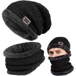 Qxer - chapeau d'hiver pour homme en tricot avec echarpe 2 pièces chapeau de ski en plein air et ensemble ... Qxer - chapeau d'hiver pour homme en tricot avec echarpe 2 pièces chapeau de ski en plein air et ensemble ...