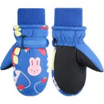 Qxer - gants de ski d'hiver impermables pour enfants, moufles antidrapantes doubles en peluche, gants ...