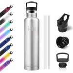 Qxer - gourde isotherme 1l, bouteille d'eau acier inoxydable, etanche et rutilisable, bouteille isotherme ...