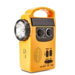 Radio led solaire am / fm, a manivelle, rechargeable, pour camping, p�che, alarme d'urgence forte