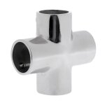 Rail de commande en acier inoxydable poli, 22mm, pour bateau, yacht, 4 voies, tee cross